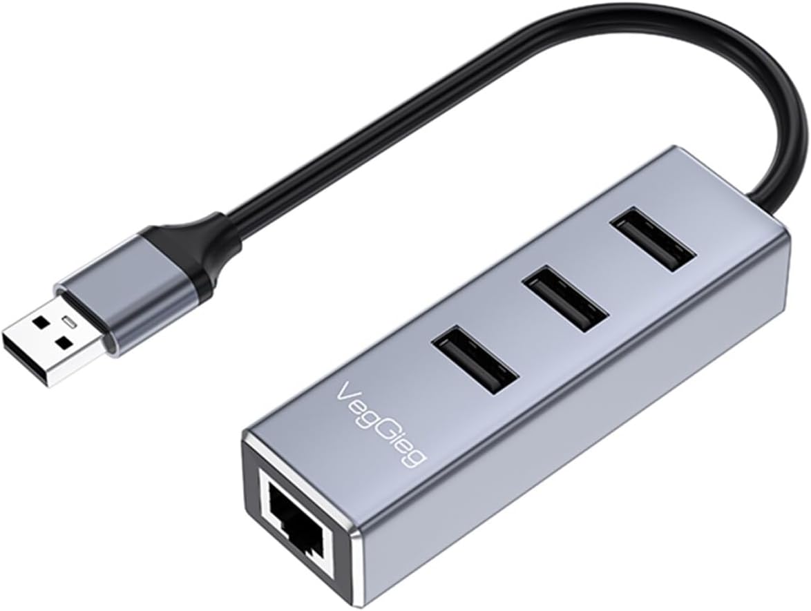 Alternative view of Veggieg USB 2.0 to 100Mbps Ethernet Çevirici ve 3 Portlu USB Hub Çoklayıcı