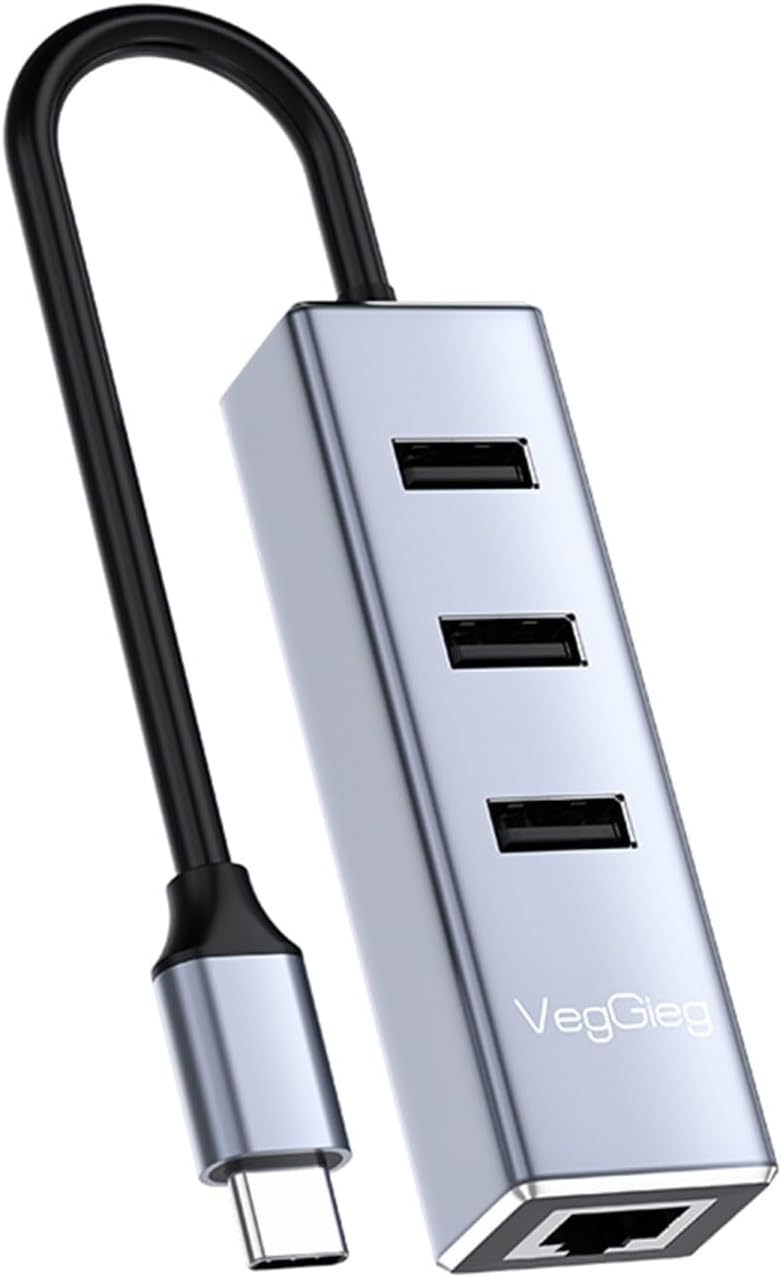 Alternative view of Veggieg USB Type-C to 100Mbps Ethernet Çevirici ve 3 Portlu USB Hub Çoklayıcı