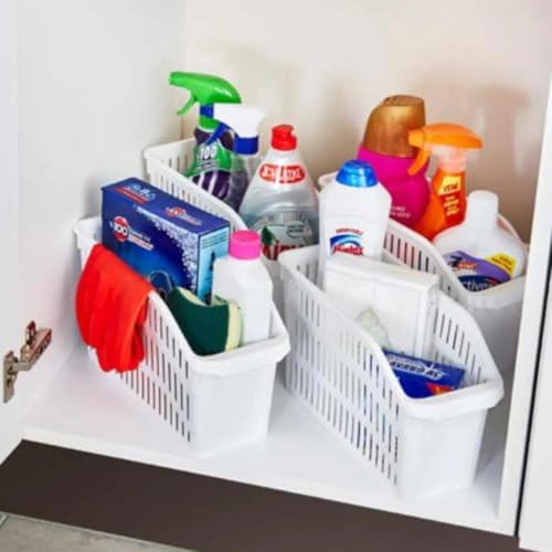 Alternative view of Buzdolabı Düzenleyici Sebzelik Dar Sepet Seti, Çok Amaçlı Plastik Organizer, 4 Parça, Krem