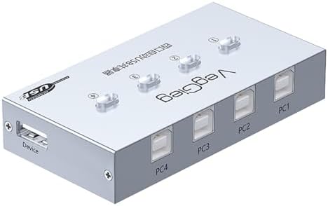 Veggieg USB 2.0 Anahtarlı 4 Portlu Yazıcı Printer Çoklayıcı Sharing Switch