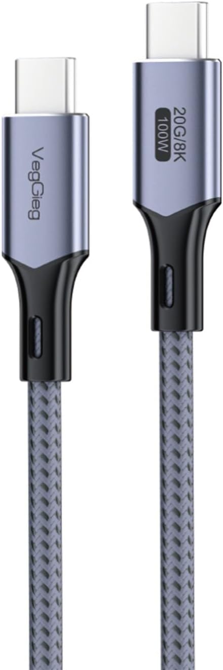 Alternative view of Veggieg 100W 5A USB3.2 Gen 2 20 Gbps 8K 60Hz Type-C Görüntü Şarj ve Data Kablosu 3 Metre