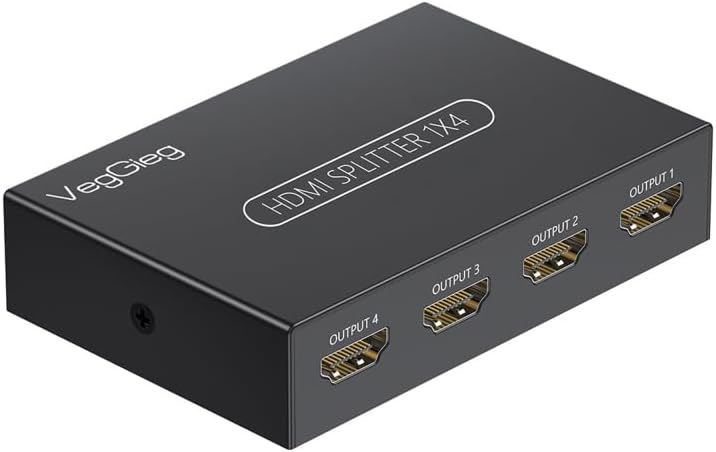 Veggieg 4K 30Hz 1 Giriş 4 Çıkış HDMI Splitter Görüntü Ayırıcı Bölücü Adaptör