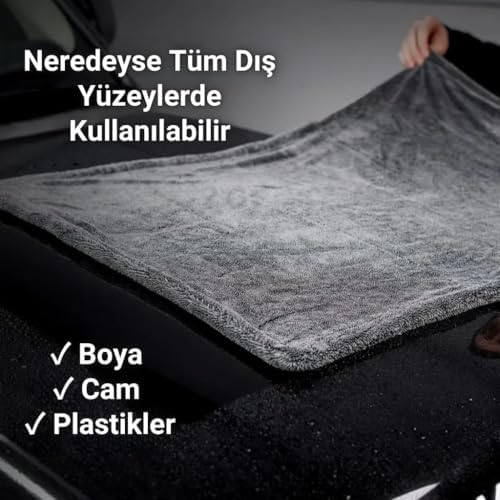 Alternative view of 40x60CM 1200GSM Süper Su Emici Özellikli Mikrofiber Araç Kurulama Havlusu, Çizik ve İz Bırakmaz Bez