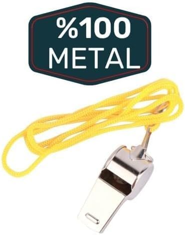 Alternative view of Profesyonel Metal Düdük, Paslanmaz Çelik, Yüksek Sesli, Sarı İpli, Spor ve Acil Durum için, 2 Adet
