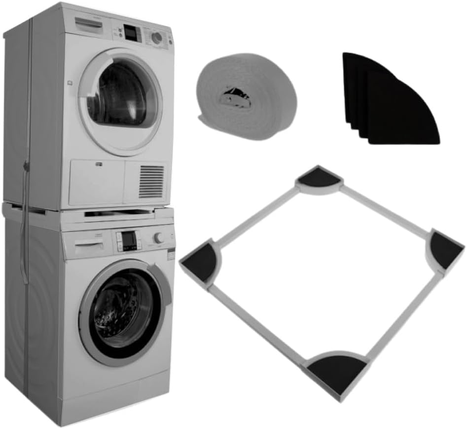 Çamaşır Makinesi Kurutma Makinesi İstifleme Kiti Tüm Markalar ile Uyumlu Ayarlanabilir, Gri - Inox Modelleri ile Uyumlu