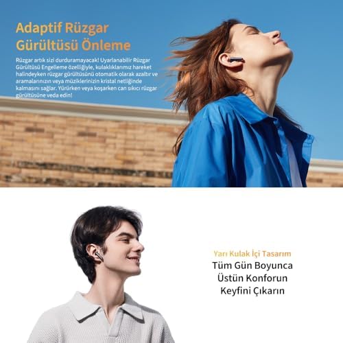 Alternative view of QCY HT10 Ailybuds Pro Plus Adaptif Anc Hi-res Ldac Aı 6 Mikrofon Bluetooth 5.3 Kablosuz Kulaklık Siyah
