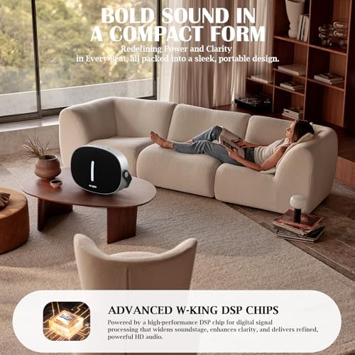 Alternative view of W-KING Taşınabilir Bluetooth Hoparlörler Kablosuz, T8II Loud Bluetooth Hoparlör Güçlü Açık Boombox, Ağır Bas, Kristal Ses, Hızlı Şarj, 2 Subwoofer, BT5.4, USB/AUX, LED, 35H, Parti Büyük Hoparlör