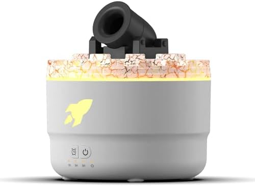 Cannon Aromatik Nemlendiriciler, USB Kokusu Difüzör Esansiyel yağı, 7 Renk LED Volkanik Nemlendiriciler Difüzör, Serin Sis Hava Nemlendiricisi, Ev odası Için (Beyaz)