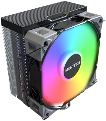 Alternative view of MONTECH NX400 ARGB - CPU Soğutucu, Tek Kule, 4 Gelişmiş Isı Borusu, 52 Kanatlı Isı Emici, E28, 120 mm FDB Statik Basınçlı Fan, 28 mm Fan Kalınlığı, Köşe Kapağı Ayak Pedleri, ARGB - Siyah