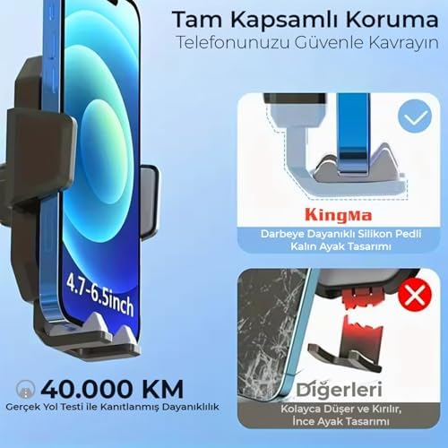 Alternative view of 360° Dönebilen Vakumlu Torpido ve Cam için Araç Içi Telefon Tutucu