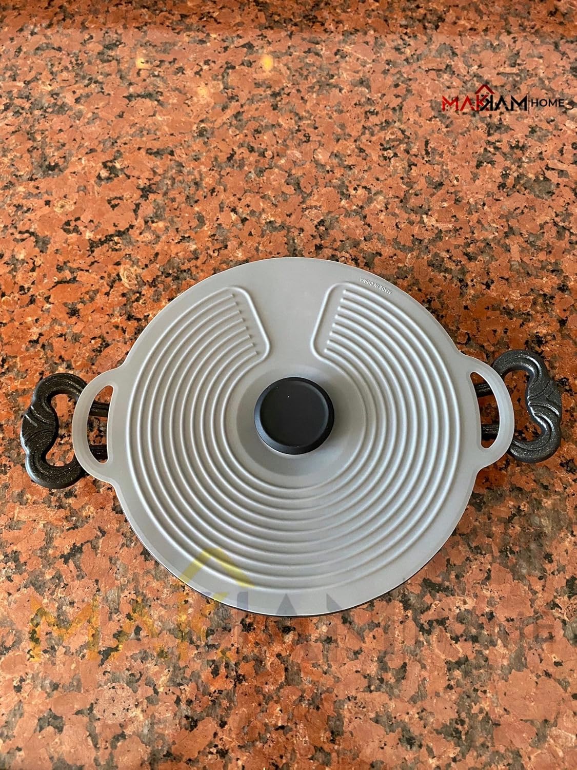 Alternative view of Silikon Tencere Kapağı, Tava Kapağı, Isı Koruyucu, Vakumlu kapak, Muhafaza kapağı (Gri, 20Cm)