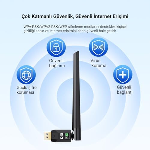 DM AD087 Bluetooth 5.0 Adaptör - 600Mbps Dual Band WiFi Alıcı Verici Access Point