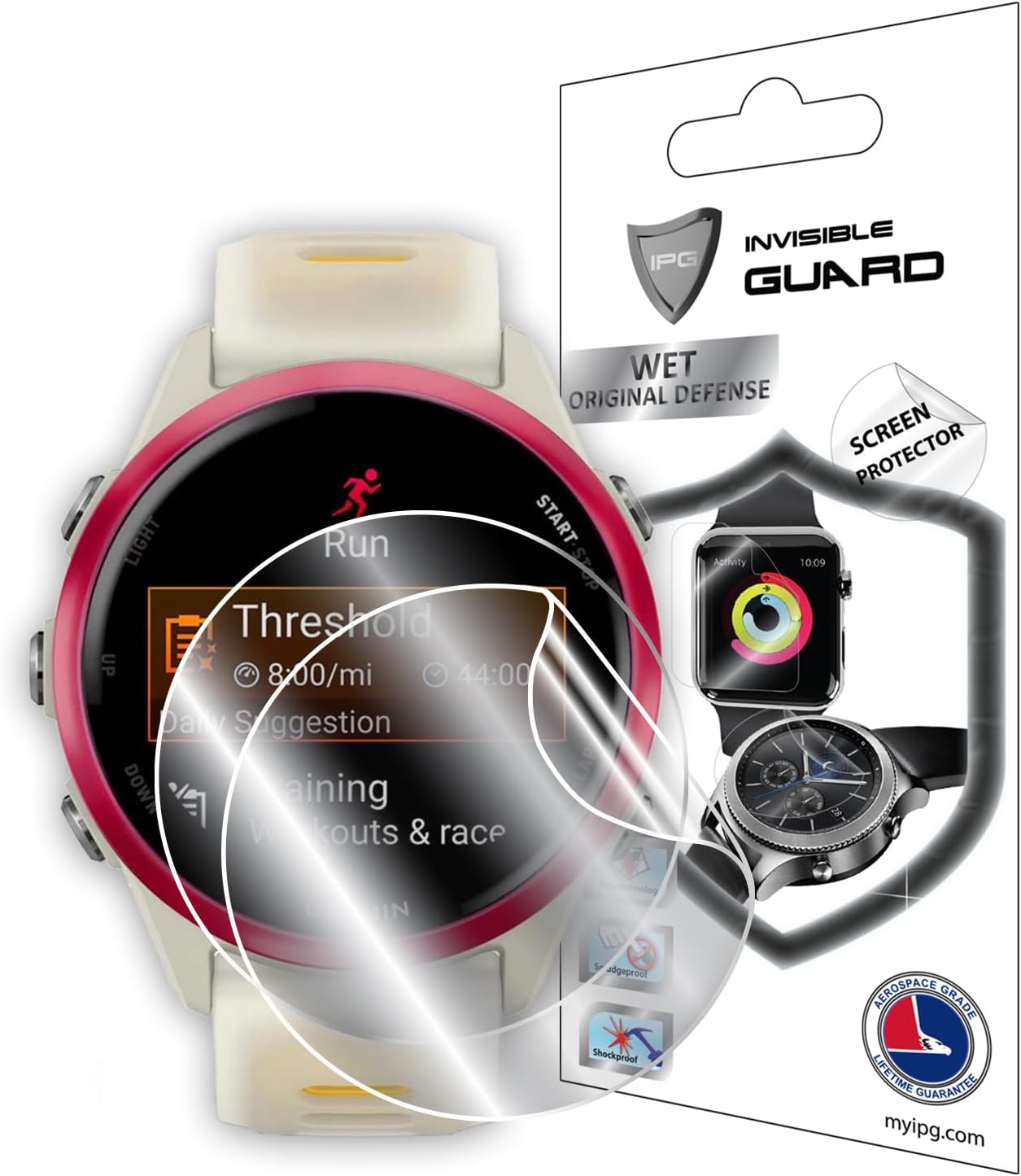 Alternative view of Forerunner 570-42mm GPS Running Smartwatch ile uyumlu IPG HydroGel Ekran Koruyucu (2 Adet)