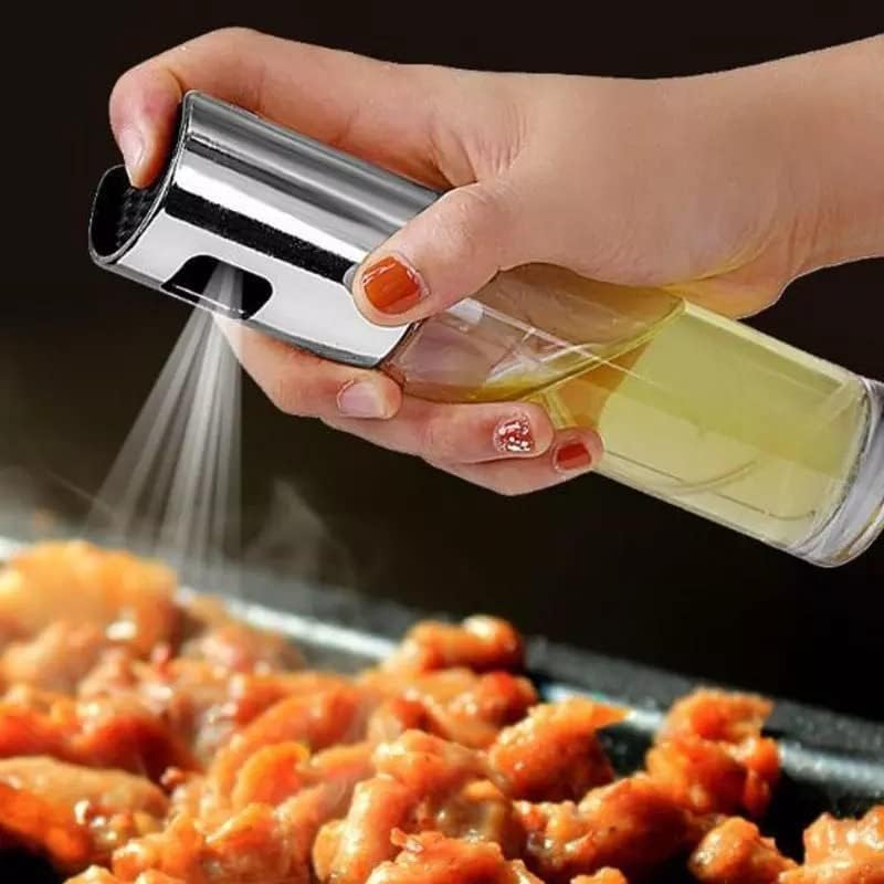Spreyli Cam Yağdanlık 100 ml – Zeytinyağı, Sirke, Limon ve Sos İçin Püskürtücü Şişe | Cam Gövde + ABS Kap, Şeffaf ve Kontrollü Pişirme Yardımcısı