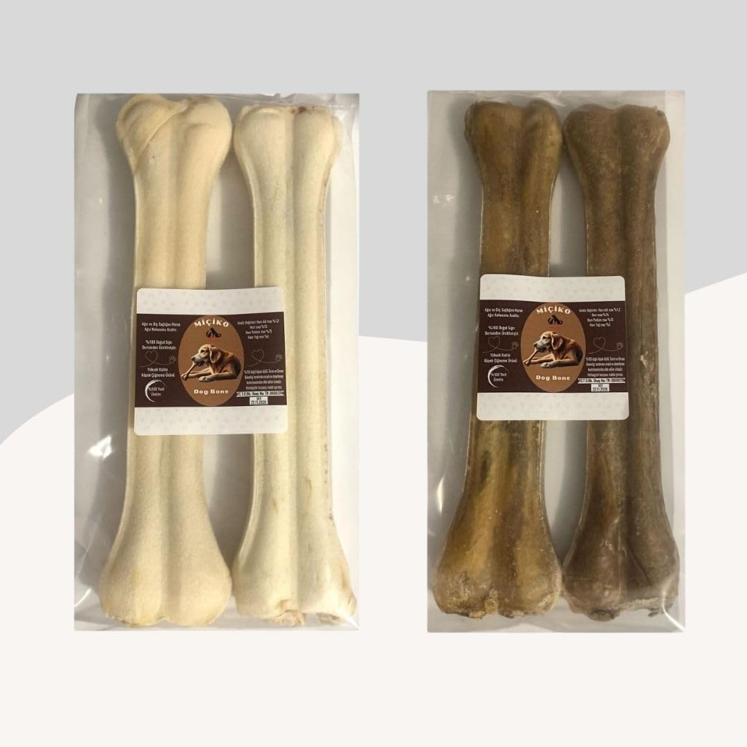 Alternative view of 27 Cm Beyaz ve Naturel Press Çiğneme Kemiği 2 Paket (4 Adet)