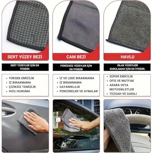 Alternative view of Profesyonel 11 Parça Mikrofiber Araç Oto Yıkama Seti Araç Fırçası Araç Mikrofiber Bez Seti