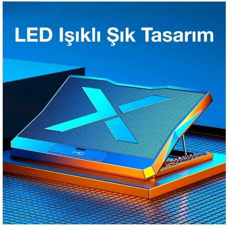 Alternative view of Yükseklik Ayarlı Led Işıklı Turbo 6 Fanlı Notebook Laptop Soğutucu Notebook Laptop Standı