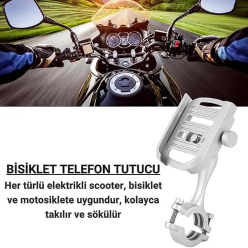 Alternative view of Alüminyum Gidon Sıkıştırmalı Motosiklet Telefon Tutucu Scooter Bisiklet Telefon Tutucu Sarsılmaz