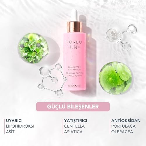 FOREO LUNA 4 Saç ve Çift Peptitli Saç Derisi Serumu Paketi – Cica ve Semizotu Özlü 2’si 1 Arada Saç Derisi Masaj Aleti ve Saç Bakım Cihazı – Saç Uzaması, Kalınlaşma ve Saç Dökülmesine Karşı – 60 ml