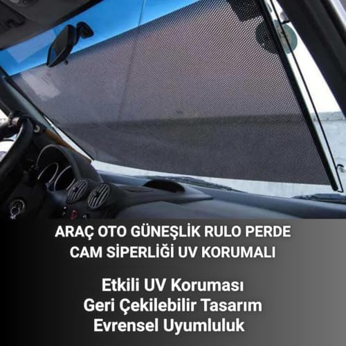 Otomatik Mekanızmalı 68x125cm Araç Ön Cam Güneşlik Araç Karavan Ofis Güneşlik Perdesi Geri Çekilebilir Oto Ön Cam Güneşlik Branda