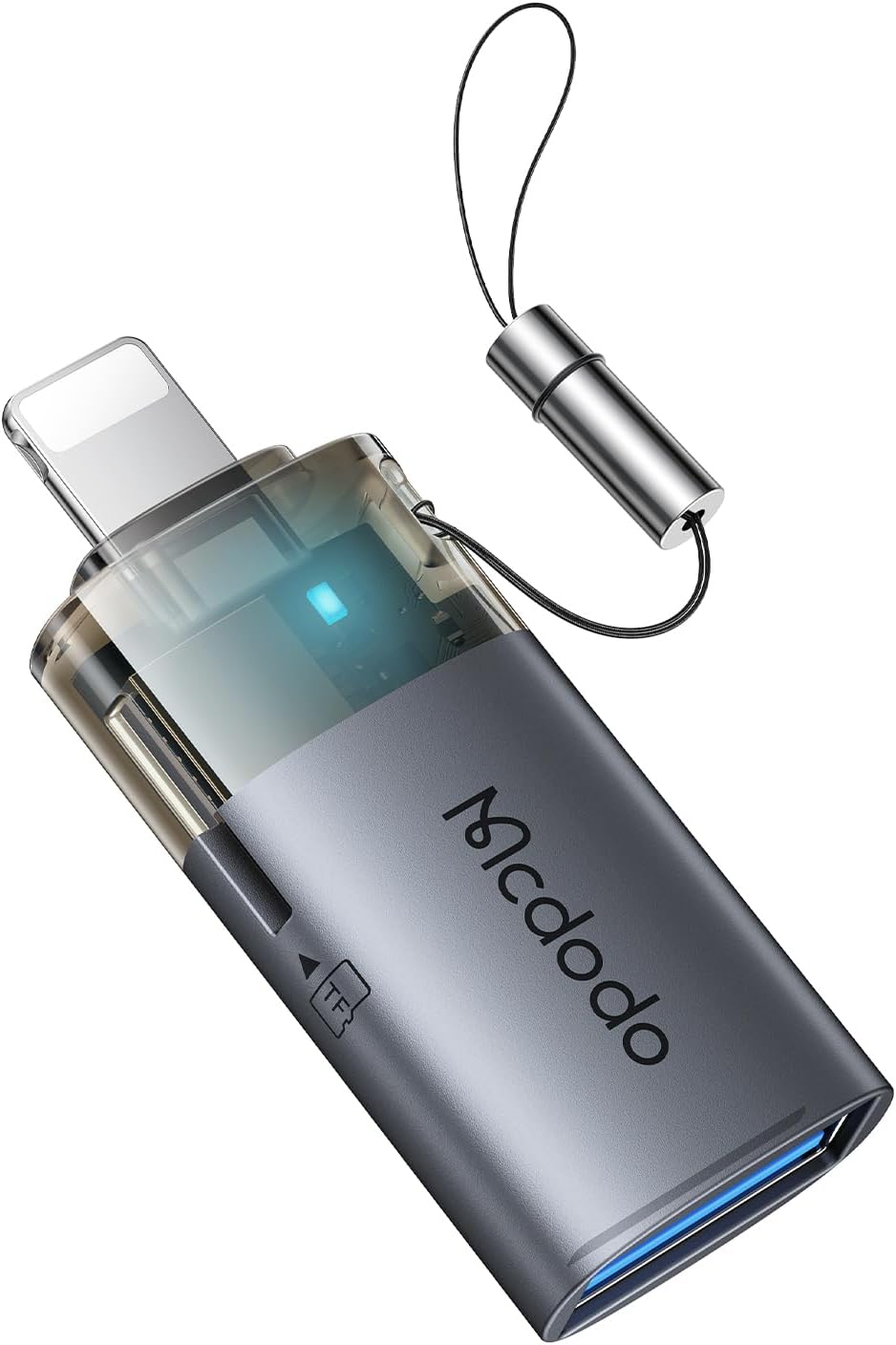 OT-7850 2'si 1 arada USB-A To Lightning+ SD kart aktarım Dönüştürücü