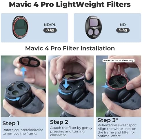 Alternative view of DJI Mavic 4 Pro – ND8/PL, ND16/PL, ND32/PL, ND64/PL için Bright Day 4'lü Paket ND/PL Filtreleri – Sinematik Hava Görüntüleri için Yansımaları Azaltın ve Renkleri Geliştirin