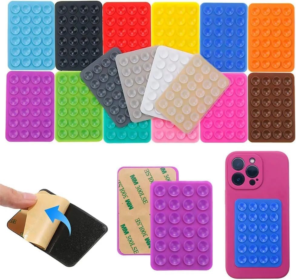 Alternative view of Silikon Telefon Tutucu Ped, Renkli Kare Tasarım, Otomobil ile Uyumlu Telefon Sabitleyici, Ultra Güçlü Vantuzlu (Beyaz)