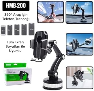 Uzayabilen Vantuzlu Cep Araç Telefon Tutucu Oto Araba İçi Telefon Tutacağı 360