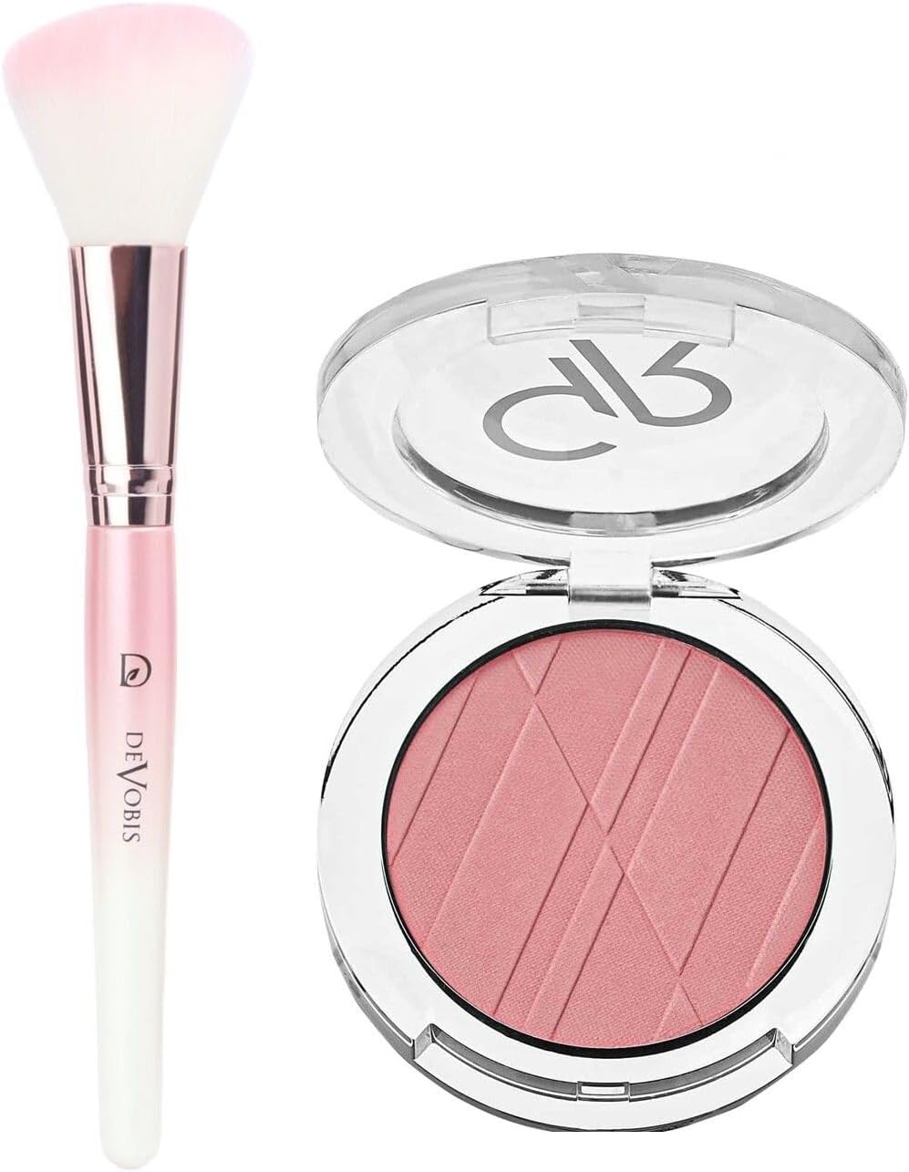 Alternative view of Devobis Angled Blush Brush - Açılı Allık Fırçası ve Powder Blush No:13 Allık Seti