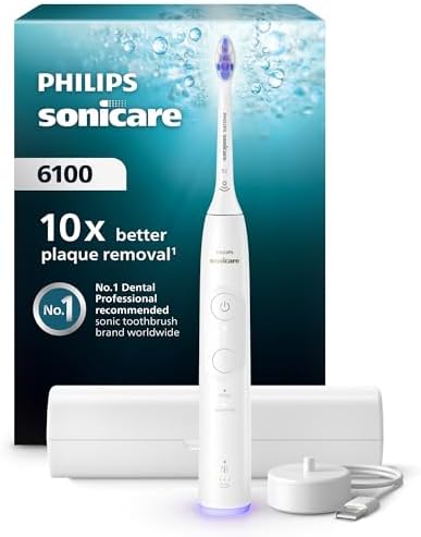 Alternative view of Sonicare 6100 Şarjlı Diş Fırçası, 21 Gün Şarj, 10 kat plak temizliği, Işıklı basınç sensörü, Ektra nazik, 6 mod, Seyahat Kabı, Beyaz, HX7400/06