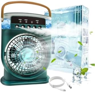 Alternative view of Fanı 3 Hızlı Rüzgarlı Taşınabilir AC Sessiz Sis Fanı USB Şarj Edilebilir Küçük Taşınabilir Klima 600ml Hava Soğutucu Fanı, 7 Gece Lambalı 1/2/3 H Zamanlayıcı Stili 2, Hava Soğutucu Fanı