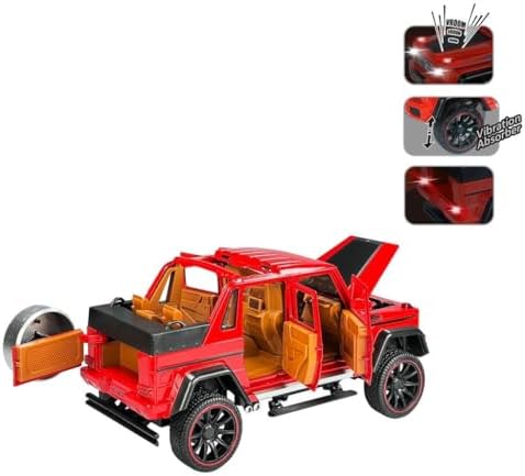 Vardem Çek Bırak 1:22 Sesli ve Işıklı Jeep Kırmızı