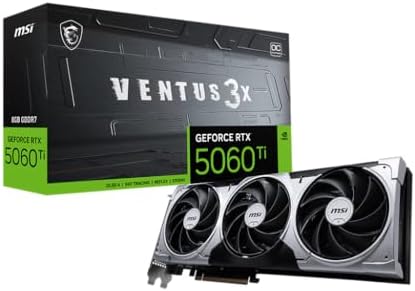 MSI VGA GEFORCE RTX 5060 TI 8G VENTUS 3X OC RTX5060TI 8GB GDDR7 128B DX12 PCIE 5.0 X16 (3XDP 1XHDMI)
