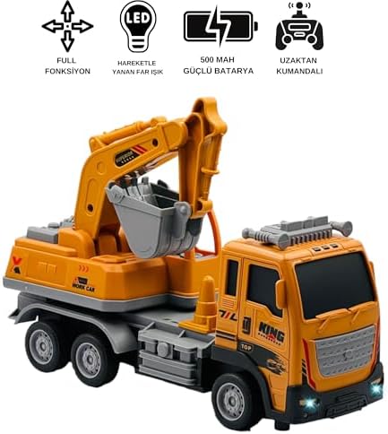 Uzaktan Kumandalı Şarjlı Full Fonksiyon Işıklı İnşaat Makineleri 27 Mhz 1:16 Ölçek (Kepçe)