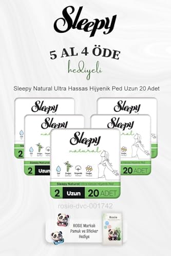 Natural Ultra Hassas Hijyenik Ped Uzun 20 Adet 5 Al 4 Öde ve Rosie Pamuk