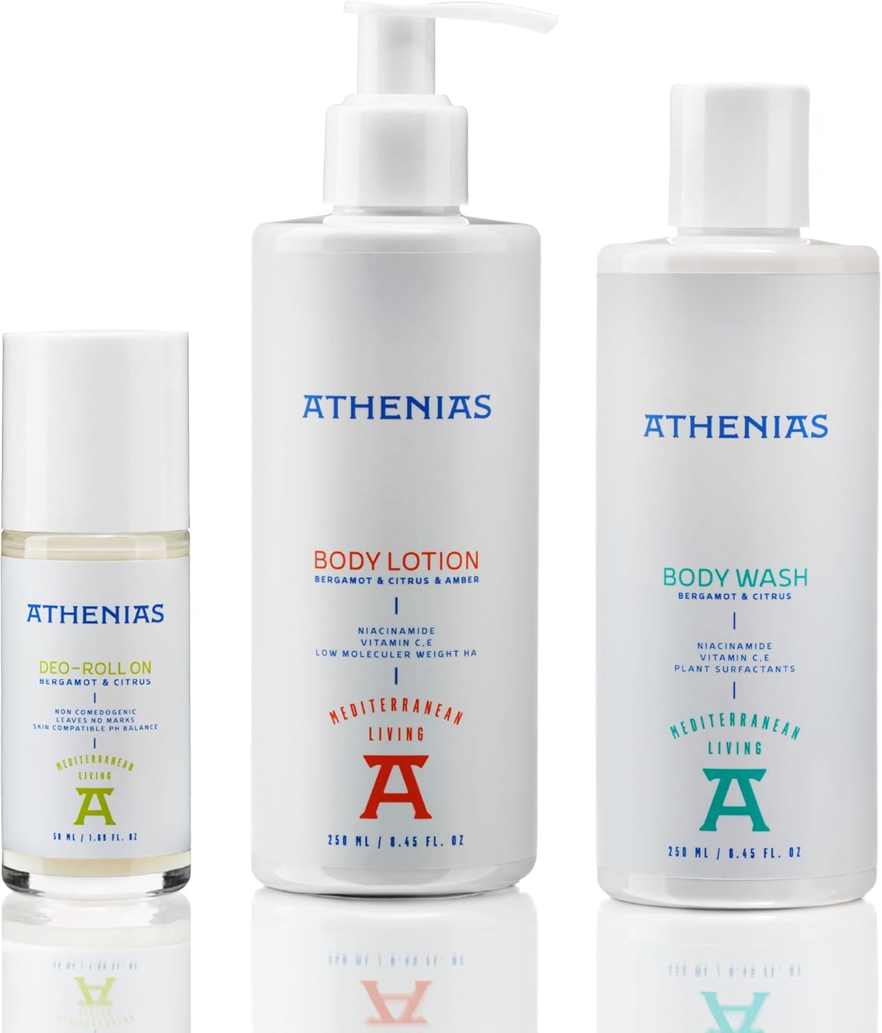 Banyo Seti, Vücut Yıkama Jeli, Vücut Losyonu ve Deo Roll-On, 3'lü Set, Bergamot ve Narenciye