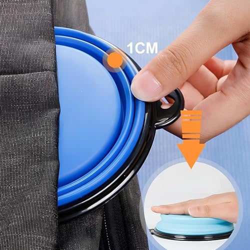 Katlanabilir Silikon Mama ve Su Kabı – 350 ML - Yeşil, Askı Aparatlı, Taşınabilir, Katlanabilir Pet Mama Kabı – Kedi ve Köpekler İçin Seyahat Dostu Mama Kasesi
