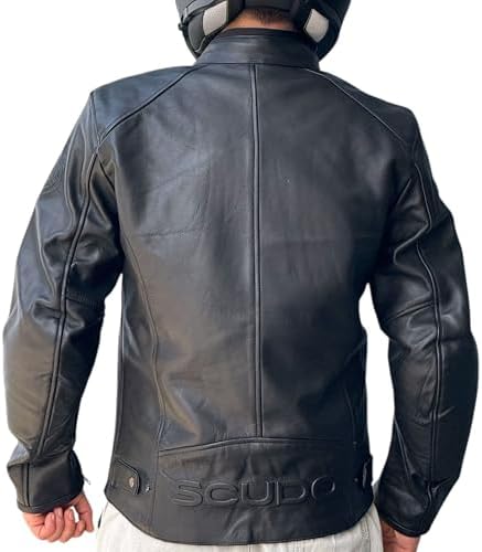 Scudo Teksas Hakiki Deri Erkek Motosiklet Ceketi Xl