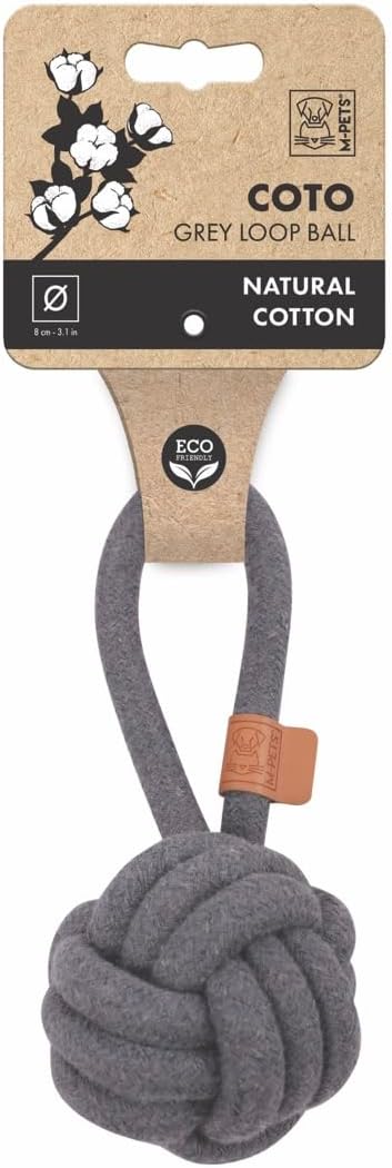 Alternative view of COTO GREY LOOP BALL 8CM ÇEKMELİ ÖRGÜ TOP OYUNCAK