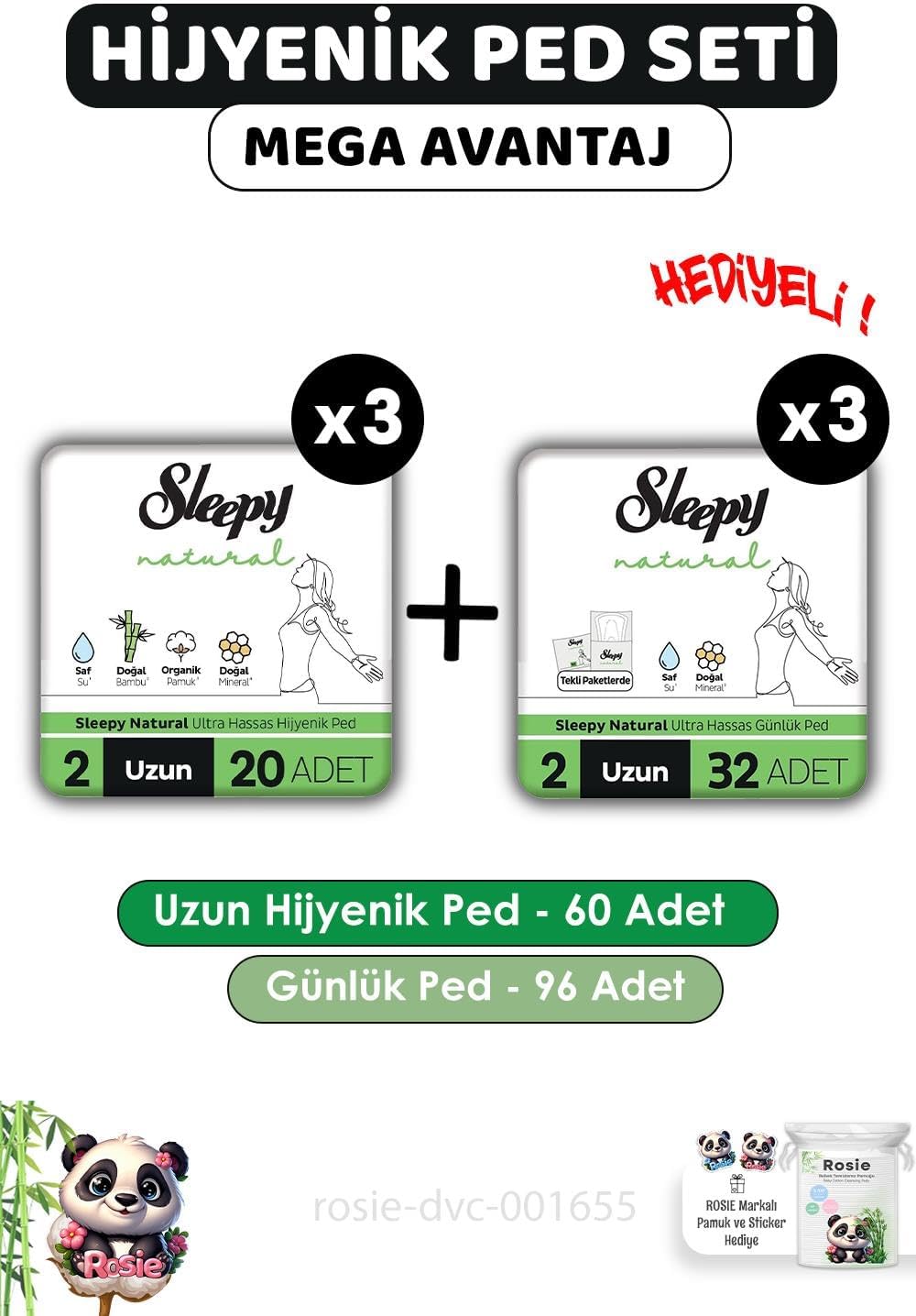 Alternative view of Natural Hijyenik Ped Uzun 60 Adet Günlük Ped Uzun 96 Adet ve ROSIE