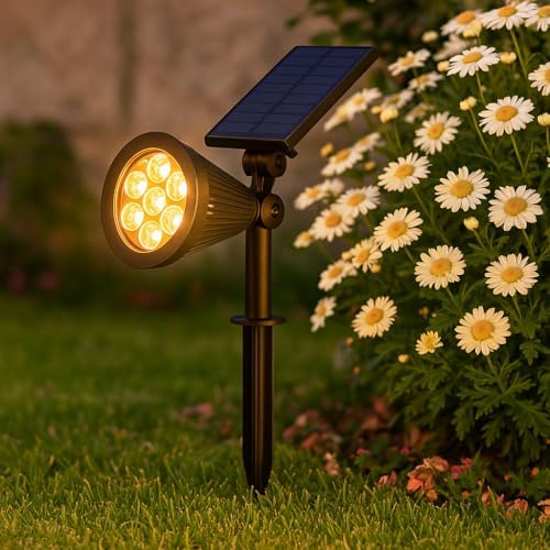 Alternative view of 7W Solar LED Bahçe Armatürü Işık – Güneş Enerjili Kazıklı & Duvar Montajlı Çim Aydınlatma Lambası – 7 LED, IP65, 90 Lümen, 140x270x95 mm