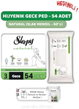 Alternative view of Natural Ultra Hassas Hijyenik Ped Gece 54 Adet, Natural 60'lı Islak Mendil e ROSIE
