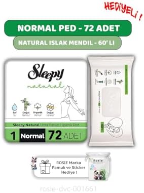 Alternative view of Natural Ultra Hassas Hijyenik Ped Normal 72 Adet, Natural 60'lı Islak Mendil ve ROSIE