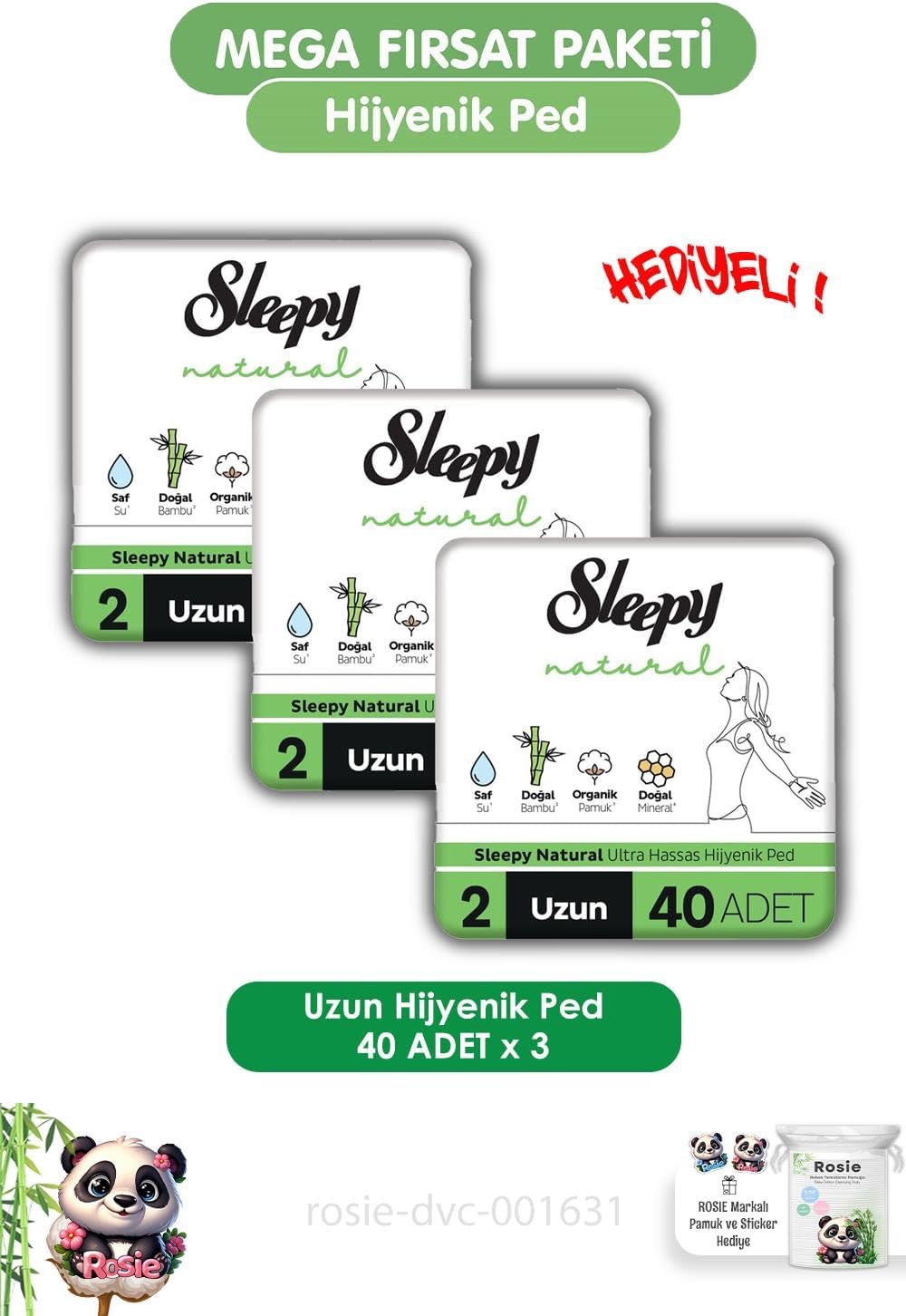 Alternative view of Natural Ultra Hassas Hijyenik Ped Uzun 120 Adet Ped ve ROSIE