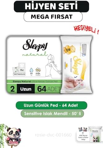 Alternative view of Natural Ultra Hassas Hijyenik Günlük Ped Uzun 64 Adet, Sensitive 50'li Islak Mendil ve ROSIE
