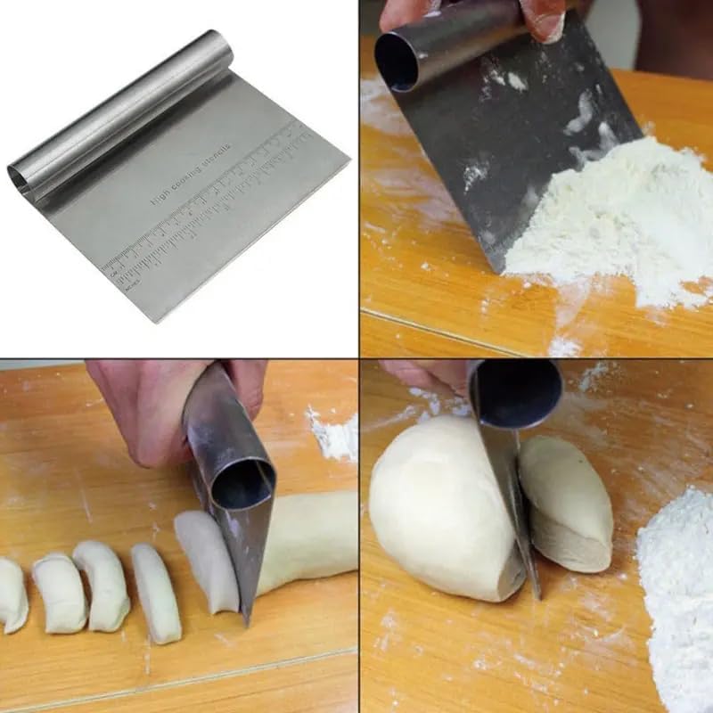 TOPTAN Çelik Spatula,Metal Hamur Sıyrıcı,Pasta Sıyırma Aparatı,Hamur Dilimleyici,Pasta Ve Pastacılık İçin Çelik Şekillendirici Ve Hamur Porsiyonlayıcı