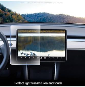 Alternative view of ile uyumlu Model Y 15 inç 2023 2024 Multimedya Auido Ekran Koruyucu Cam Film Çizilmez Araç Screen Protector