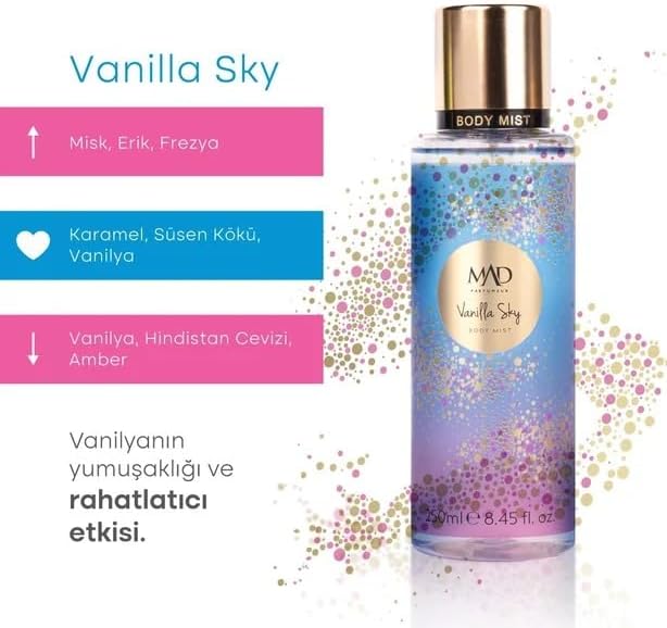 Alternative view of Mad Sky 250 ml Vücut Spreyi – Kadınlar için Oryantal Body Mist | Vanilya, Hindistan Cevizi ve Notalı Uzun Süre Kalıcı ve Ferah