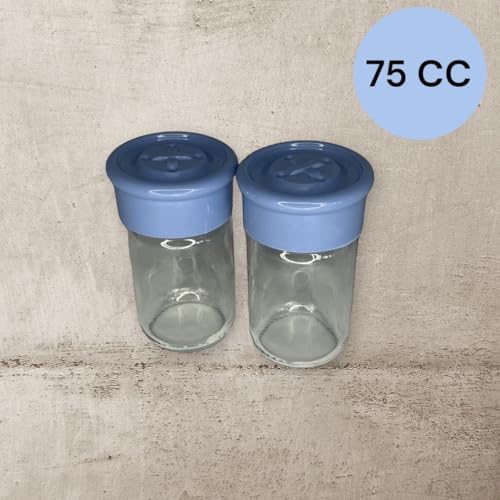 2 Adet Cam Tuzluk Plastik Kapaklı (Kutuludur) 75CC