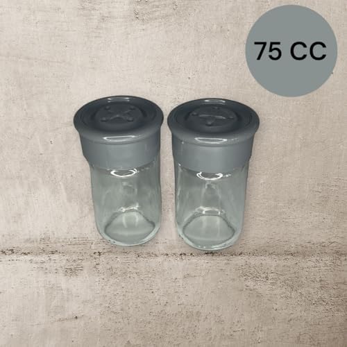 2 Adet Cam Tuzluk Plastik Kapaklı (Kutuludur) 75 CC